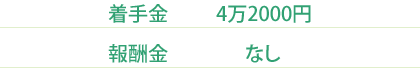 着手金：4万2000円、報酬金：なし